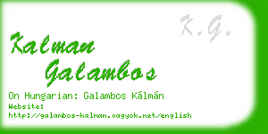 kalman galambos business card