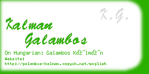 kalman galambos business card